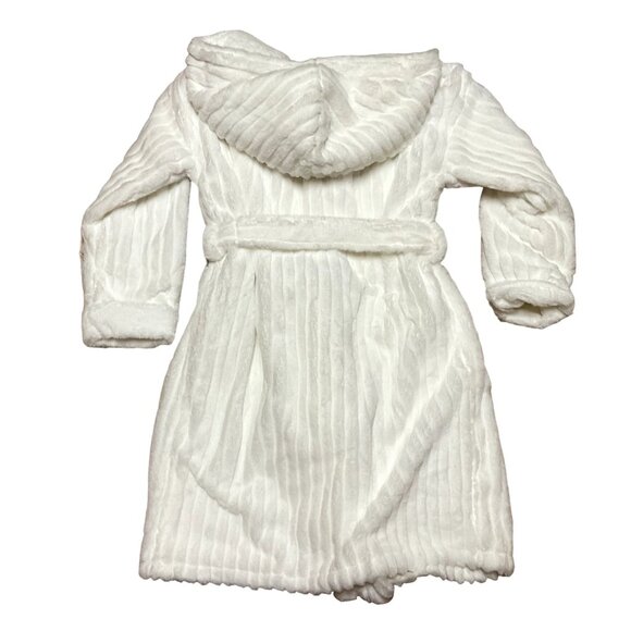 NWT WHITE LONG HOODED ROBE Sz M/L PRETTY ON YOU LONDON LUXERY POCKETS WOMENS - Picture 3 of 6